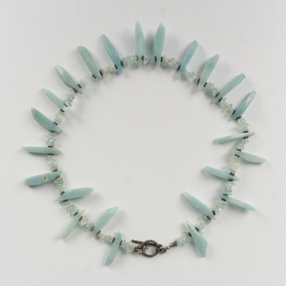 Gorgeous Amazonite and White Quartz‎ Necklace 18”